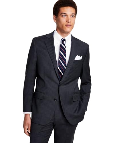 Brooks Brothers Men's Classic-Fit Stretch Suit Jackets (Grey Pinstripe, 40S)