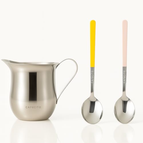 CAFECITO® Espumita Ritual Set – Cuban Coffee Preparation Tools with 6 oz Stainless Steel Crema...