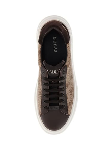 Guess Para Hombre. FMPVIBFAL12 Zapatilla Elba Logotipo 4G MarróN (44), Plano, Cordones, Casual - 5
