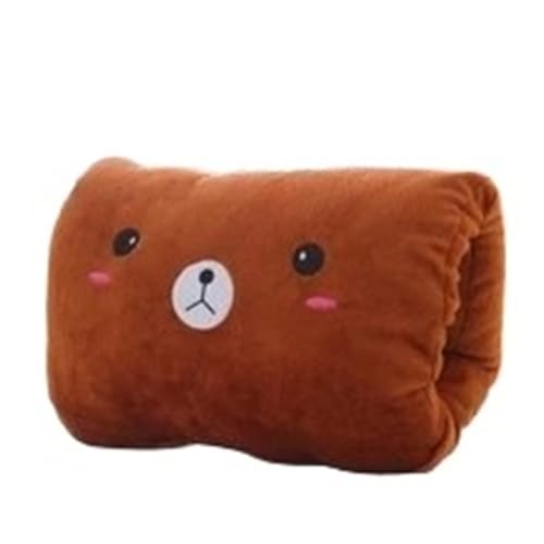 Vinter kreativ handvärmande tupplur kudde kudde plysch resa nödvändigheter barnens dag gåvor sovkuddar hemtextil (brun)
