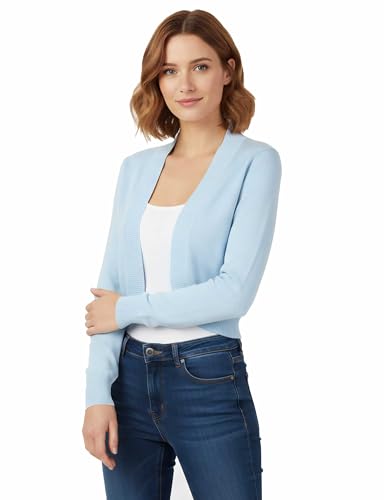 Image of Allsense Women's 3 /4 Sleeve Bolero Shrug for Dresses | Open Front Cropped Cardigan, Lightweight Knit Dress Cover Up