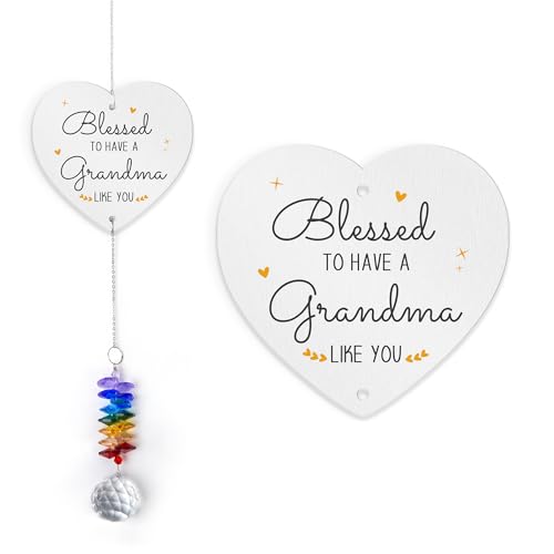 GIFTELIX Gifts for Grandma - Nana Sun Catcher Birthday Gift - Crystal Suncatcher Rainbow Maker - Hanging Window Decor - Sentimental Keepsake - Gift for Grandmother from Grandkids