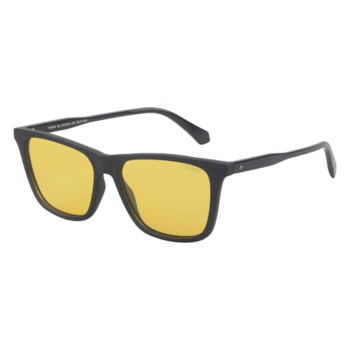 Image of Fueel Polarized Square Sunglasses for Men & Women | UV Protected Retro Half Frame Sunglasses | Lightweight Stylish Black Frame
