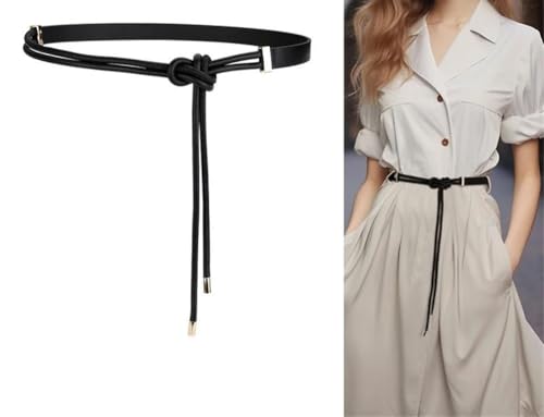 Rfmfkkg Buckle Leather Skinny Waist Belt For Women Dresses Self-Tie Waistband Knotted Decoration Small Belt2