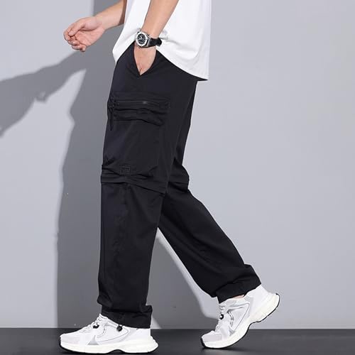 XYXIONGMAO Men's Techwear Convertible Cargo Pants Zip-Off Shorts 2-in-1 Quick Dry Lightweight Multi-Pocket Hiking Pants2