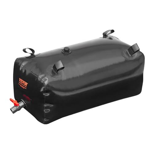 Image of VEVOR 113 L /29.85 Gal Water Storage Bladder, Portable RV Water Tank, 1000D PVC Collapsible Water Storage Containers, Soft Water Bag, Water Bladder, Camping, Emergency Water Use, Black