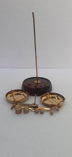 Báscula antigua de latón Royalantique con pesas para joyería miniatura 5