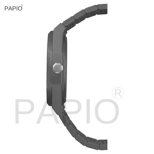 Image of PAPIO Modern Minimalist Polycarbon Analog Unisex Watch, Lightweight Touch Strap