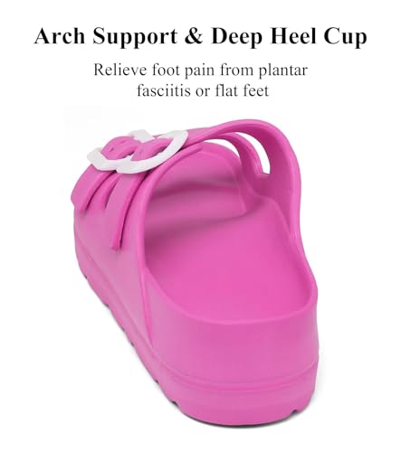 Image of Haifago Women's Platform Sandals with Arch Support, Summer Beach Slides Adjustable Buckle Comfortable Lightweight EVA Slip on Slide
