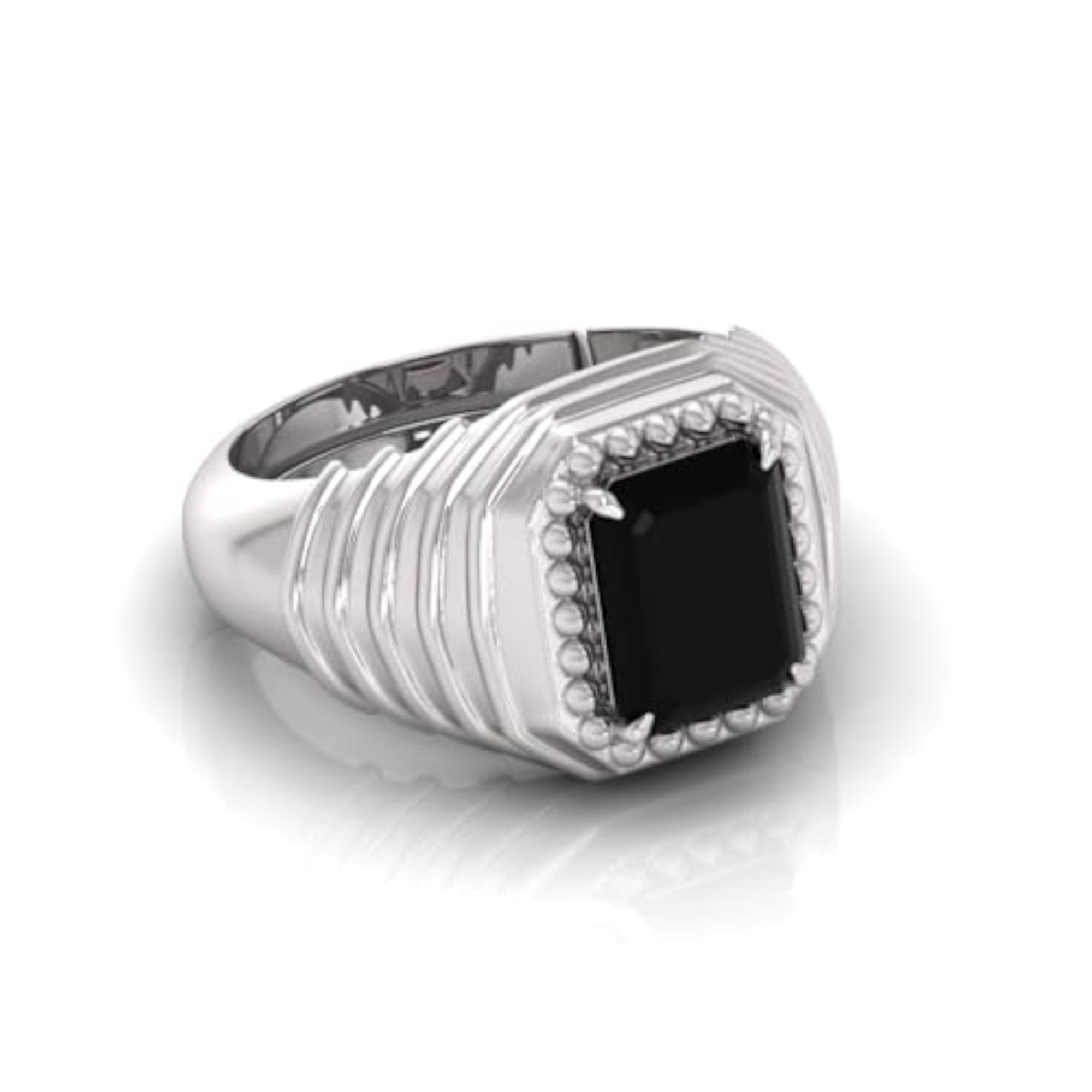 Sulemani Hakik Adjustable Ring, Natural Black Gemstone