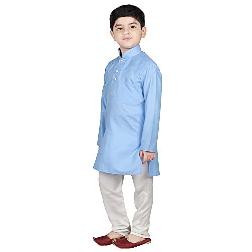 Image of SG YUVRAJ Raw Silk Kurta Set for Boys