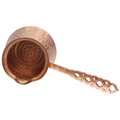 Turkish Coffee Pot Copper Espresso Maker Greek Arabic Coffee Maker Hammered Coffee Cezve Stove Milk Warmer Butter Melting Pot For Home Kitchen 320Ml #TOP14