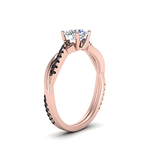 Image of 55Carat Choose Your Gemstone 18k Rose Gold Plated Infinity Twist Ring Crystal Round Shape Side Stone Wedding Valentine Wear Promise Ring with Pave Setting for Women Size US 4 to 12