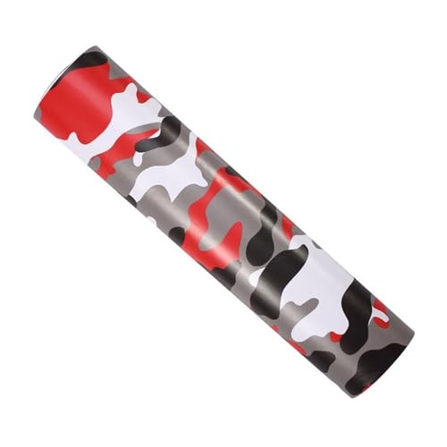 Lanshui - Accesorios para automóvil, 1 unidad, vinilo de camuflaje, PVC, película digital militar militar verde camuflaje desierto calcomanía (camuflaje rojo blanco, 50 x 200 cm)