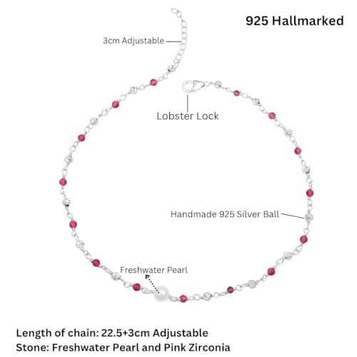 Image of OVANA 925 Sterling Silver Evil Eye Anklet for Women & Girls | Hallmarked 92.5 Pure Silver | Swarovski Evil Eye Bead | Adjustable Chain | Hypoallergenic | Gift for Birthday, Anniversary & Festivals