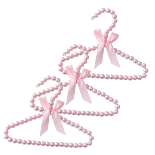 ERINGOGO Infant Pearl Hangers Set 3pcs Baby Clothes Hangers Soft Plastic Non-Slip Design for Boys and Girls Toddlers Babies