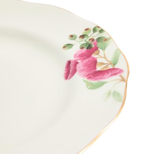 Royal Albert Miranda Kerr Australiana Fine Bone China 27cm Plate, White with Butterfly and Floral Design, Gold Trim