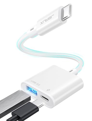 JSAUX USB C to USB OTG and Charger Adapter, 2-in-1 USB C OTG Splitter with PD 60W Fast Charging Cable Compatible with Chromecast Google TV, iPhone 15 Pro Max, MacBook Pro Air, Galaxy S24/S23, Pixel 7