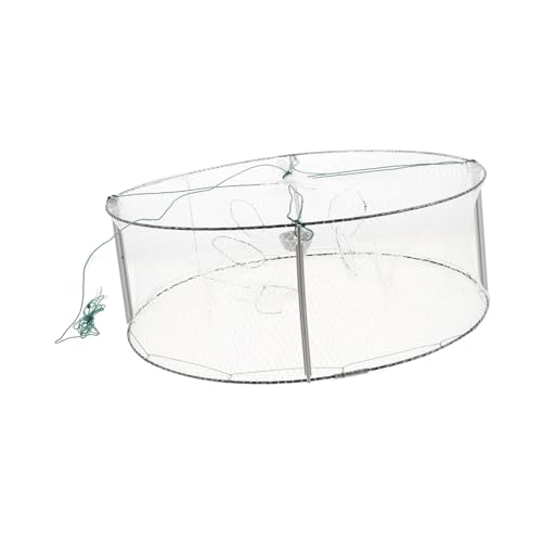 HONMEET Round Shrimp Crab Trap Net 4 Holes Stream Fishing Net Collapsible Minnow Trap for Freshwater/Aquarium Nets