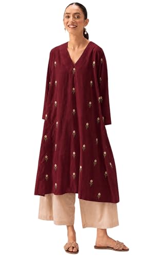 Image of ANNI DESIGNER Viscose Blend Kurta for Women | Kurti Set Woman | Kurta with Palazzo | A Line Printed Co Ord Outfit | Cord Ethnic Suit | Indian Office Party Traditional Clothing Fashion Premium Look