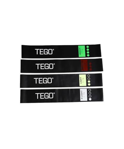 Image of TEGO Mini Loop Resistance Bands for Strength, Mobility & Recovery | Set of 4 | Natural Rubber | Durable & Versatile | Ideal for Home Workouts, Glutes, Rehab & Stretching