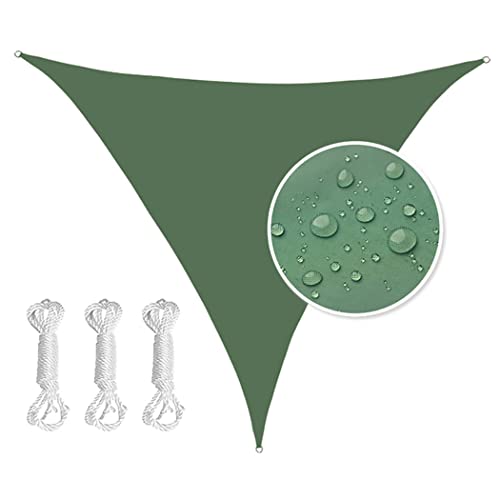 GOODLUKY Toldo Impermeable Exterior 2X2x2m Toldo Vela Parasol Triangular 95% De Protección UV Velas De Sombra para Patio Jardín Terrazas Césped Cochera,Dark Green Cover