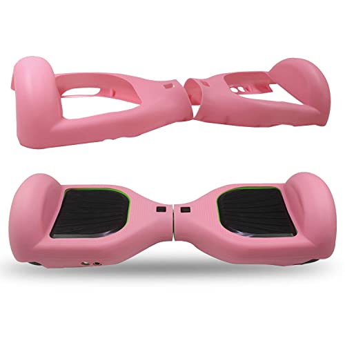 ABBY Protection en Silicone Cover pour Hoverboard Silicone Case Skin pour 6,5 Pouces Swegway 2 Wheel Smart Scooter (Rose)