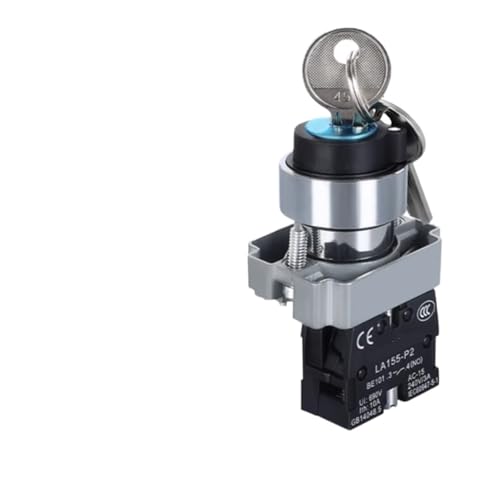 Interrupteur à clé 22 mm XB2-BG21 BG33 BG23 BG25 BG35 BG45 BG53 BG22 1NO/2NO/1NO1NC 2/3 positions à verrouillage automatique(XB2-BG21)