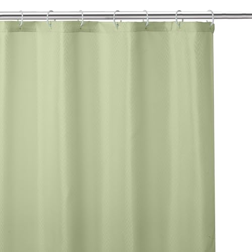 Image of Encasa XO Waterproof Shower Curtain for Bathroom 8 x 6 feet(183x244 cm), Anti-Fungal Polyester Washroom Curtain with 12 Hooks, Wet & Dry Partition Toilet Curtains Mint