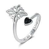 Twoowl Witches Knot Ring 925 Sterling Silver Adjustable Black Onyx Witch Ring Celtic Knot Amulet Wiccan Pagan Protection Jewelry Gifts for Women