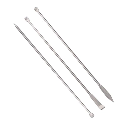 Veemoon 3pcs Tiny Portable Spoons Stainless Steel Sampling Set for Chemistry Lab Use