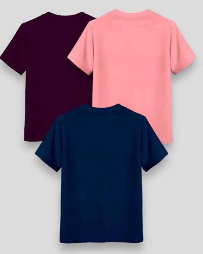 Image of Cotton Regular Fit Round Neck Printed Half Sleeves Casual T-Shirt for Boys, Multicolor, (Combo Pack of 3)