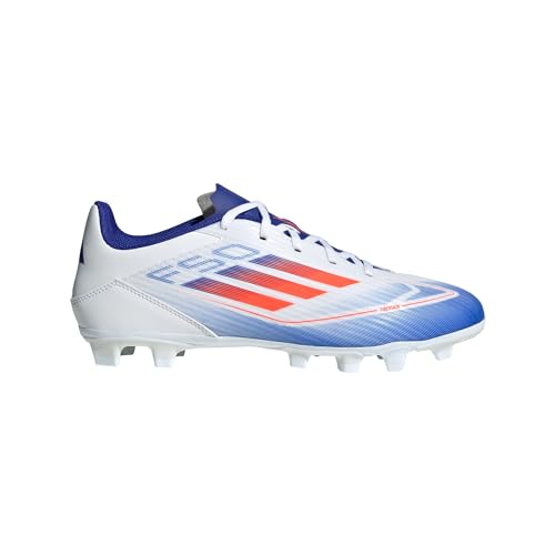 Adidas Mens F50 Club Football Boots Flexible Ground White/Solar Red/Lucid Blue 13 Medium