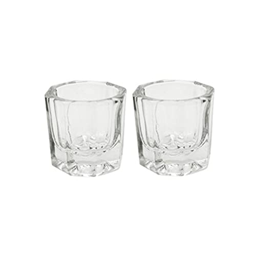 2 piezas vasitos acrílicos para uñas de vidrio cristal miniatura 1