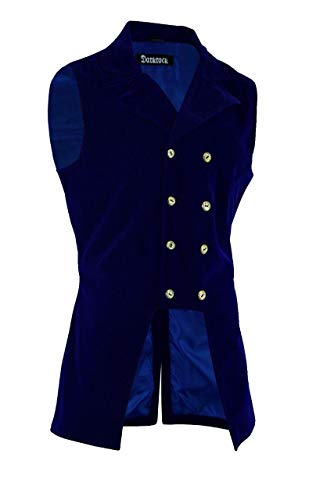 Darkrock Men's Double Breasted Governor Vest Waistcoat VTG Brocade Gothic Steampunk Victorian Suit Vest