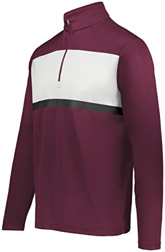 Holloway Sportswear Prism Bold 1/4 Zip Pullover L Maroon/White