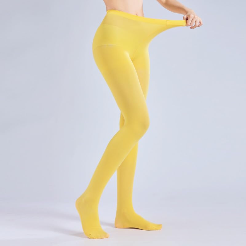 Image of Verdancy Ultra Stretchable Plus Size for 265lbs Opaque Solid Color Women's Stockings 50D Tights High Waist Footed Pantyhose