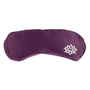Bodhi Weiches Augenkissen mit Lavendel-Leinsamen-Füllung | Augenmaske für Yoga, Entspannung & Meditation | Bezug aus Mako-Satin oder Seide | Wellness für Zuhause (Mako-Satin, aubergine)