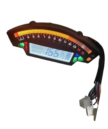 バイク スピードメーター バイク用 LCD スピードメーター バックライト付き オドメーター タコメーター 燃料計 に適合する 忍者 ZX10R ZX-10R 2012-2017 オートバイ用走行距離計(Without sensor)