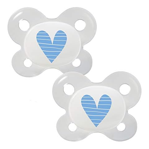 Juego de 2 chupetes anatómicos Dentistar de silicona con tapa y desnivel dental Cover
