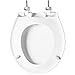 Bemis 790TDGSL 000 Commercial Heavy Duty Front Plastic Toilet Seat with Cover Will Slow Close, Never Loosen & Reduce Call-Backs, Round, White