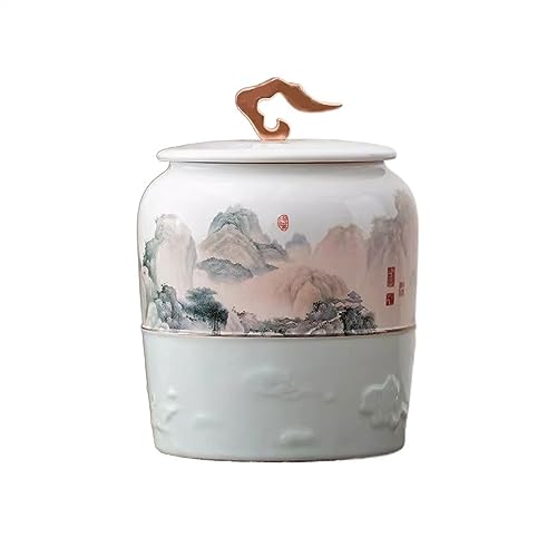 LICONG-2020 Recipiente para té Recipiente de té VVintage, Bote de Almacenamiento Sellado de cerámica, almacén de té for el hogar, Adornos, Botes de café Lata para té