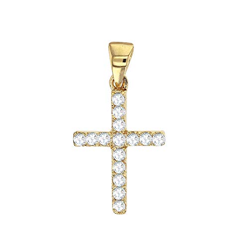 Croix plaqué Or oxyde de Zirconium pendentif femme chaîne 3260166