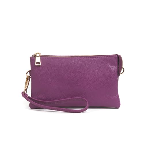 Image of JEN & CO. Riley Crossbody Bags for Women Vegan Leather Wristlet Clutch Wallet Purses Handbags with 2 Straps