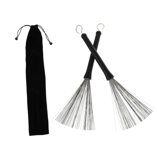 Totority 1Set Durable Wire Drum Brush with Storage Bag Jazz Drum Accessories for Beginners Youth Bands Drummer Practice for Snare Drum Kits and Electric Drum Pads
