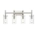 Linea di Liara Effimero Modern Farmhouse Bathroom Vanity Lights Fixtures 4 Lights Over Mirror Brushed Nickel Vanity Lights For Bathroom Light Fixtures Industrial Lighting Clear Glass Covers, UL Listed