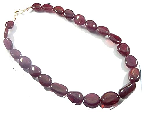 Rubis gemme naturelle perle ovale lisse 16x30 mm fil de 19 pouces pour création bijoux et minéraux