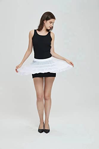 Image of Women Crinoline Petticoat Hoops Skirt Short Half Slip Underskirt for Girls Wedding Bridal Underskirt Slip