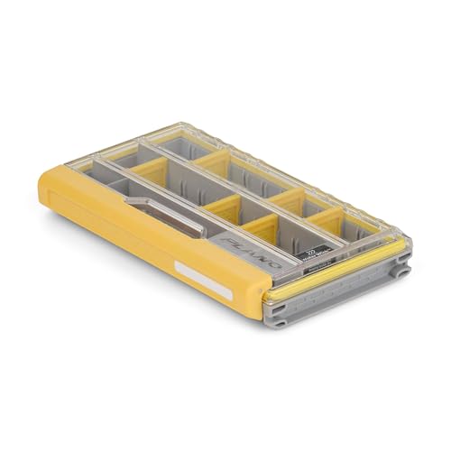 Image of Plano EDGE 3500 Premium Tackle Storage with Rustrictor Rust-Resistant Technology, Gray and Yellow, Waterproof Terminal Tackle Box Organization, Small
