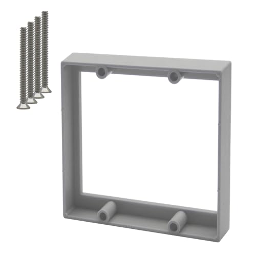 1/2” Double Gang Receptacle Outlet Box Extender,Gray Electrical Box Extender with Screws,Complies with Applicable Electrical Codes,1Pack